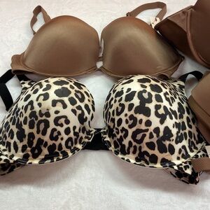 Secret Treasures Plunge Underwire Push Up Bra Choice of Brown or Animal Print